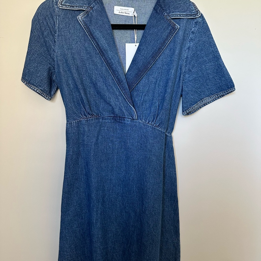& Other Stories Blue Denim Midi Dress